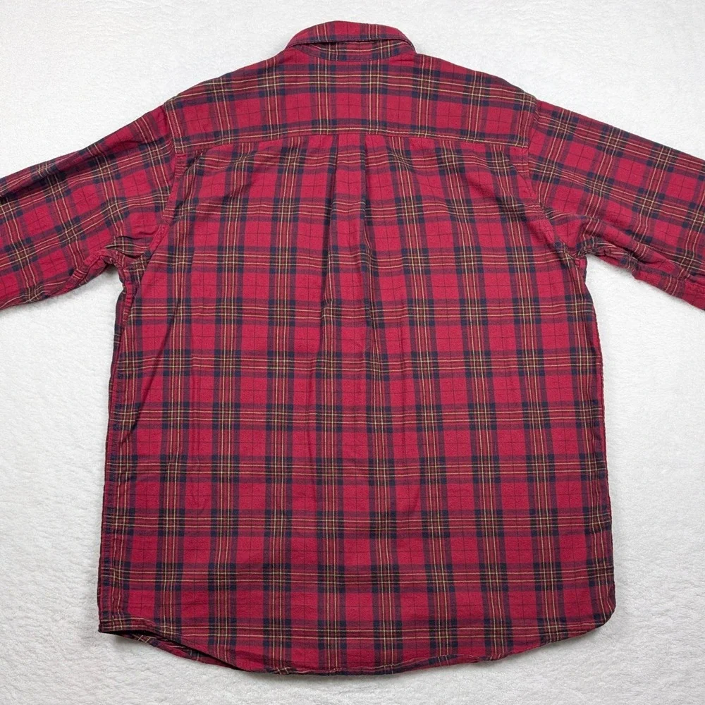 Vintage LL Bean Flannel Shirt Mens XL Tall Red Plaid Long Sleeve Button Canada‎ - Picture 8 of 9